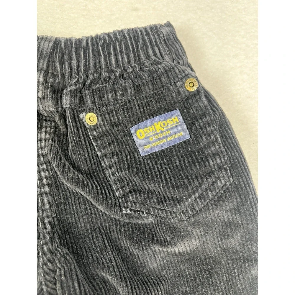 Vintage Oshkosh‎ Size 4T Black Corduroy Vestbak Pants  Talon Zip Rare